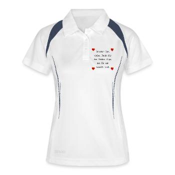 VATERTAG OPA PAPA PRÄGUNGEN - Frauen Polo atmungsaktiv - Weiß/Navy - Vorne