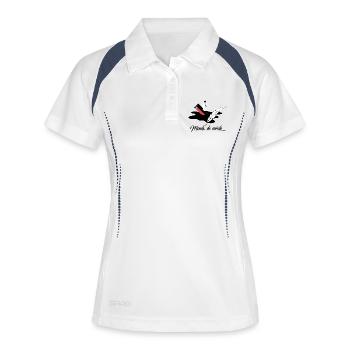 Monde de merde - Polo respirant Femme - blanc/marine - Devant