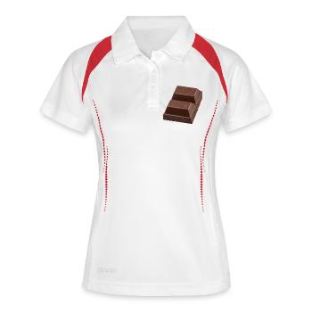 Morceau de chocolat - Polo respirant Femme - blanc/marine - Devant