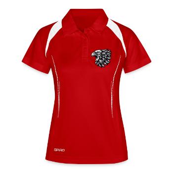 Tête d’aigle Noir Blanc - Polo respirant Femme - blanc/marine - Devant