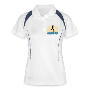 Running dad - Polo respirant Femme - blanc/marine - Devant