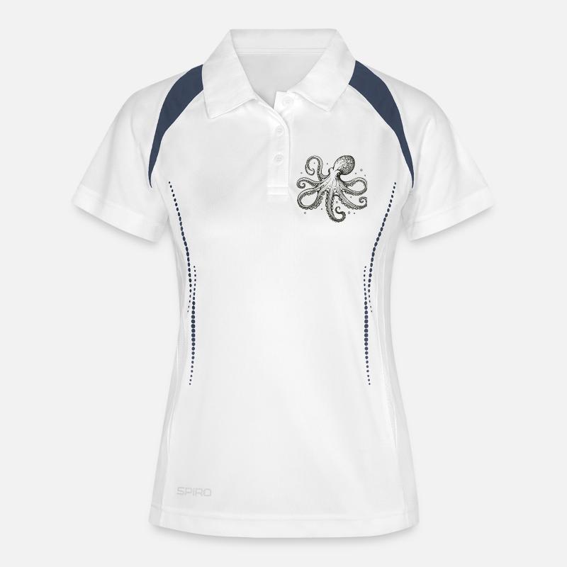 Octopus - Women's Polo breathable - white/navy