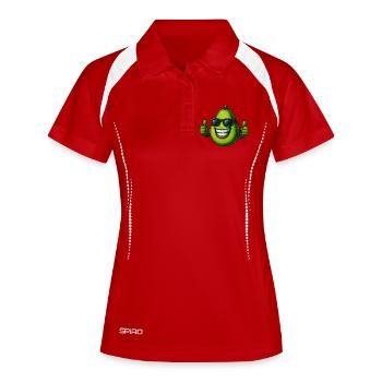 Cooler Avocado Daumen hoch Sommer Freude Spaß - Frauen Polo atmungsaktiv - Weiß/Navy - Vorne