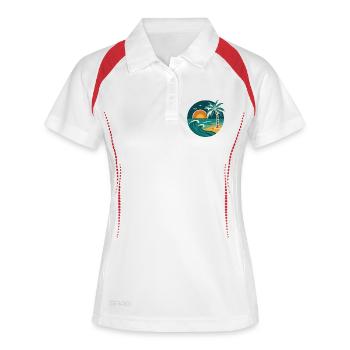 Strand - Frauen Polo atmungsaktiv - Weiß/Navy - Vorne