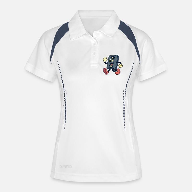 Happy VHS cassette - Women's Polo breathable - white/navy