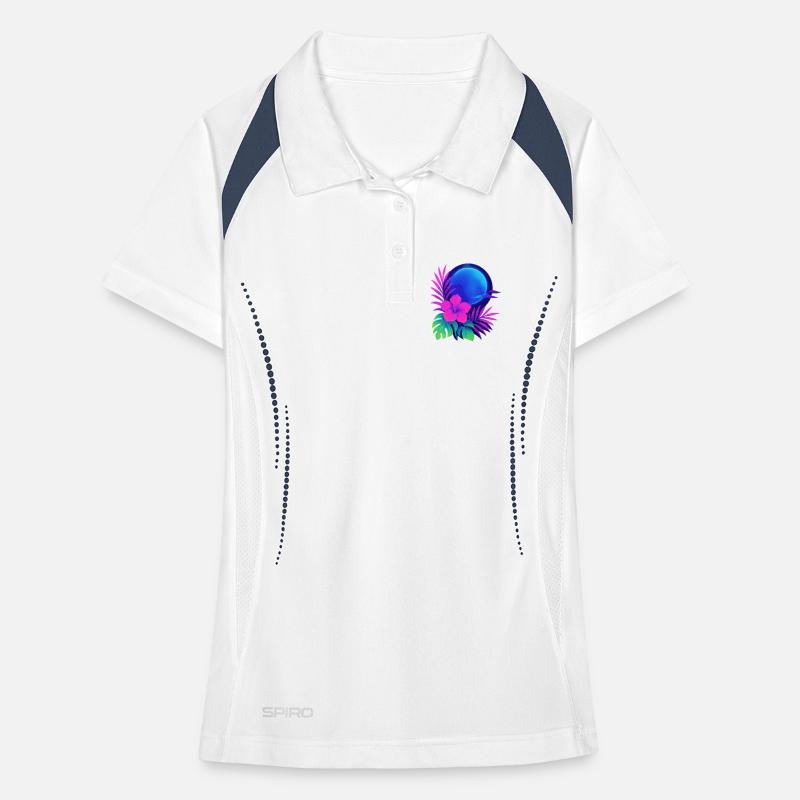 Neon Tropic Moon Women's Polo breathable