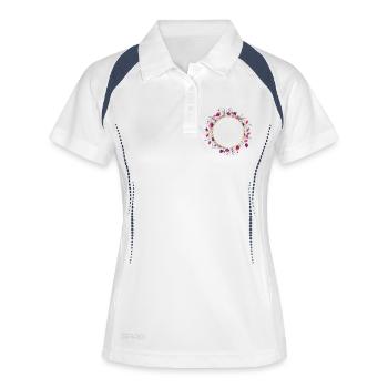 Wildflowers - Couronne de fleurs personnalisable - Polo respirant Femme - blanc/marine - Devant