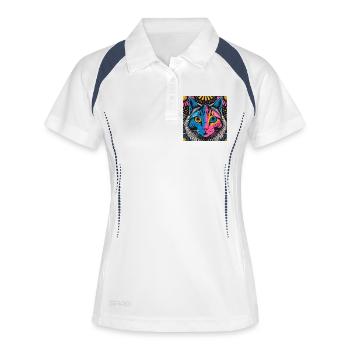 Electric Cat - Women's Polo breathable - white/navy - Front
