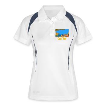 Cote d´ Azur - Frauen Polo atmungsaktiv - Weiß/Navy - Vorne