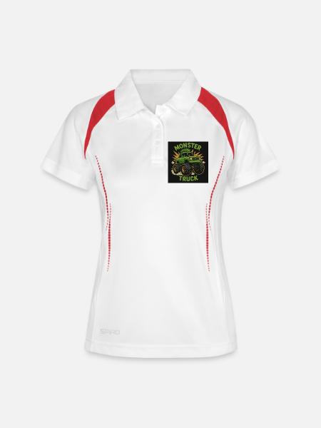 Monster truck - Women's Polo breathable - white/navy