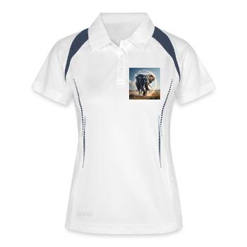 Krafttier Magischer Elefant - Frauen Polo atmungsaktiv - Weiß/Navy - Vorne
