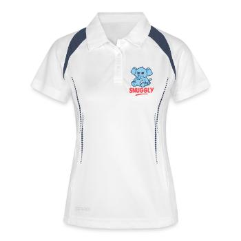 Éléphant - Polo respirant Femme - blanc/marine - Devant