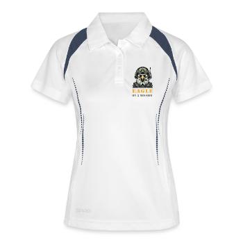 Militär Adler in Mission - Frauen Polo atmungsaktiv - Weiß/Navy - Vorne