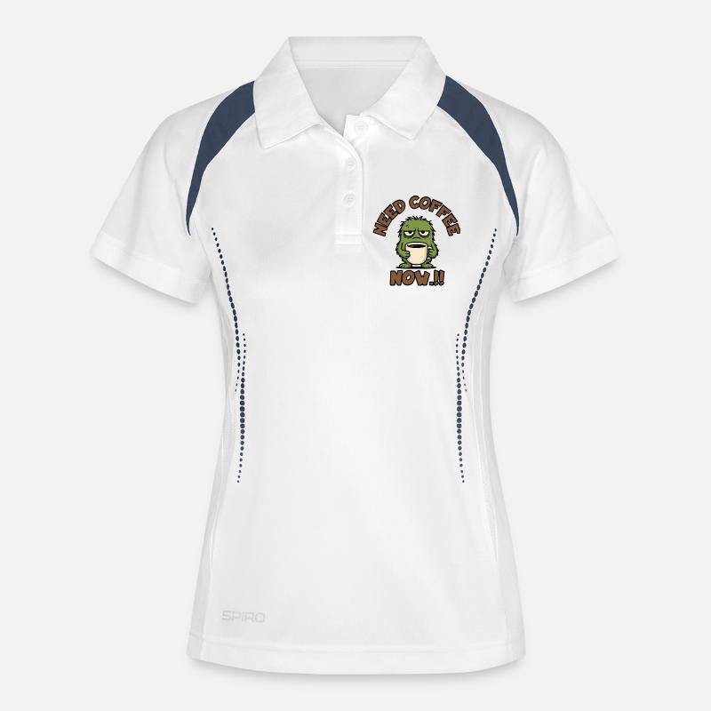 Coffee Monster - Need Coffee Now!! - Women's Polo breathable - white/navy