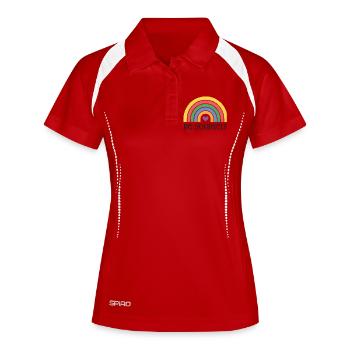 LGBTQ Pride Month - Sei du selbst - Frauen Polo atmungsaktiv - Weiß/Navy - Vorne
