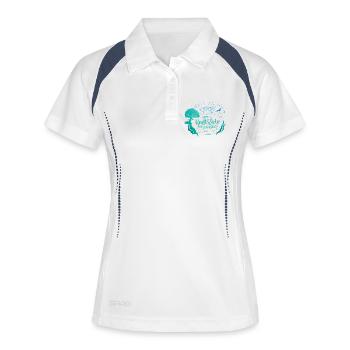 Gott hat uns keinen Geist der Furcht gegeben - Frauen Polo atmungsaktiv - Weiß/Navy - Vorne