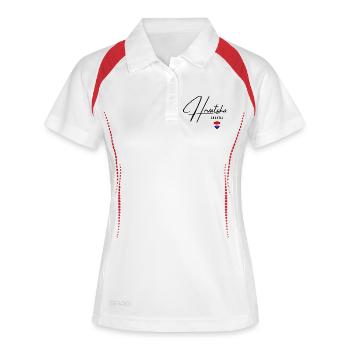 Drapeau de la Croatie, j’aime la Croatie - Polo respirant Femme - blanc/marine - Devant