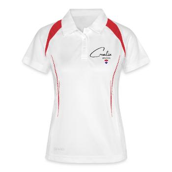 Drapeau croate, fierté croate - Polo respirant Femme - blanc/marine - Devant