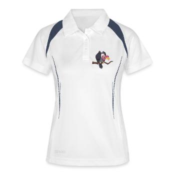 Geier - Frauen Polo atmungsaktiv - Weiß/Navy - Vorne