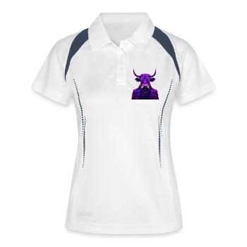 Bull in colorful tattoo style - Women's Polo breathable - white/navy - Front