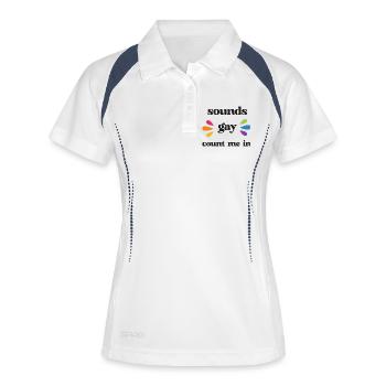 LGBT Pride Month - Klingt schwul, Count me in - Frauen Polo atmungsaktiv - Weiß/Navy - Vorne