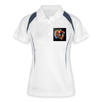 Artistic interaction in the play of colours - Women's Polo breathable - white/navy - Front