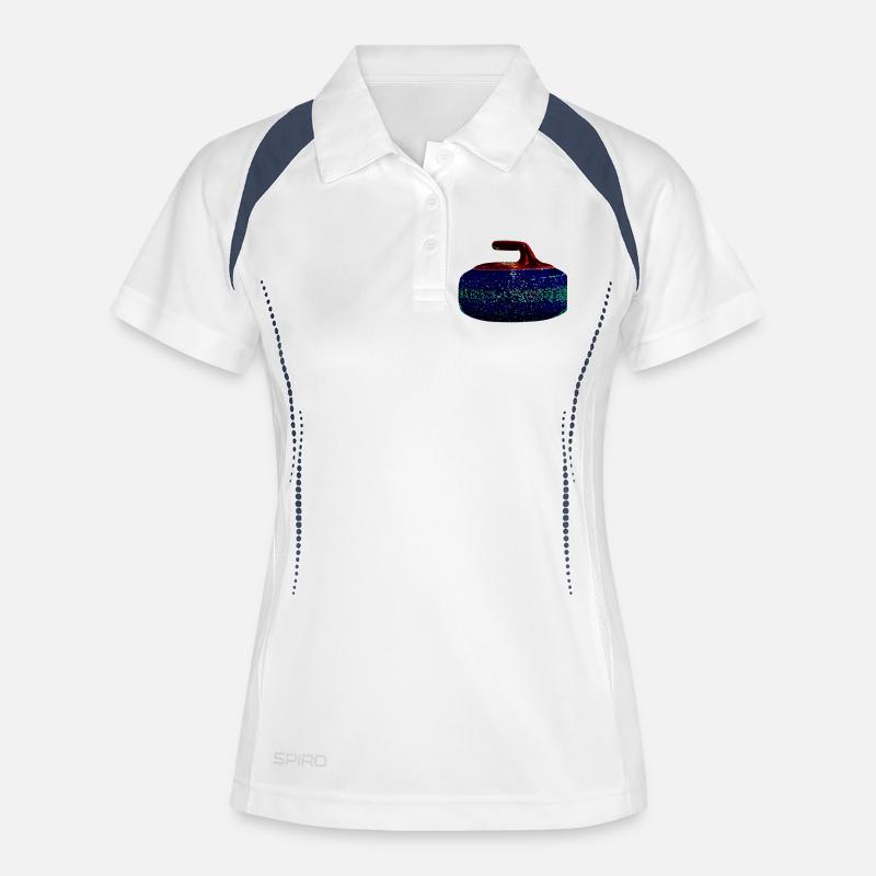 Curling rocks! - Women's Polo breathable - white/navy