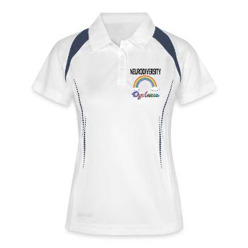 RAINBOW INCLUSION NEURODIVERSITY DYSLEXIA - Women's Polo breathable - white/navy - Front