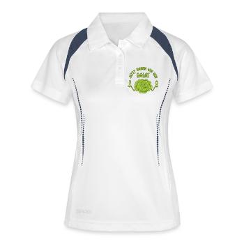70. Geburtstag - Jetzt haben wir den Salat 70 - Frauen Polo atmungsaktiv - Weiß/Navy - Vorne