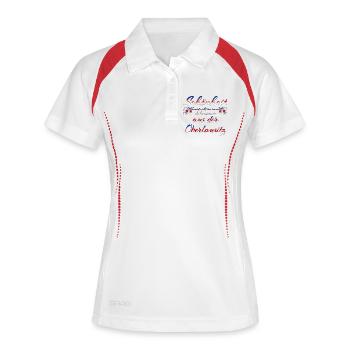 Beauty from Upper Lusatia Flag blue red white - Women's Polo breathable - white/navy - Front
