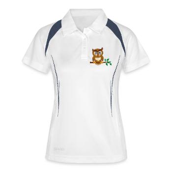 Smart Owl on Tree Branch - Women's Polo breathable - white/navy - Front