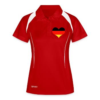 Germany heart black red gold - Women's Polo breathable - white/navy - Front