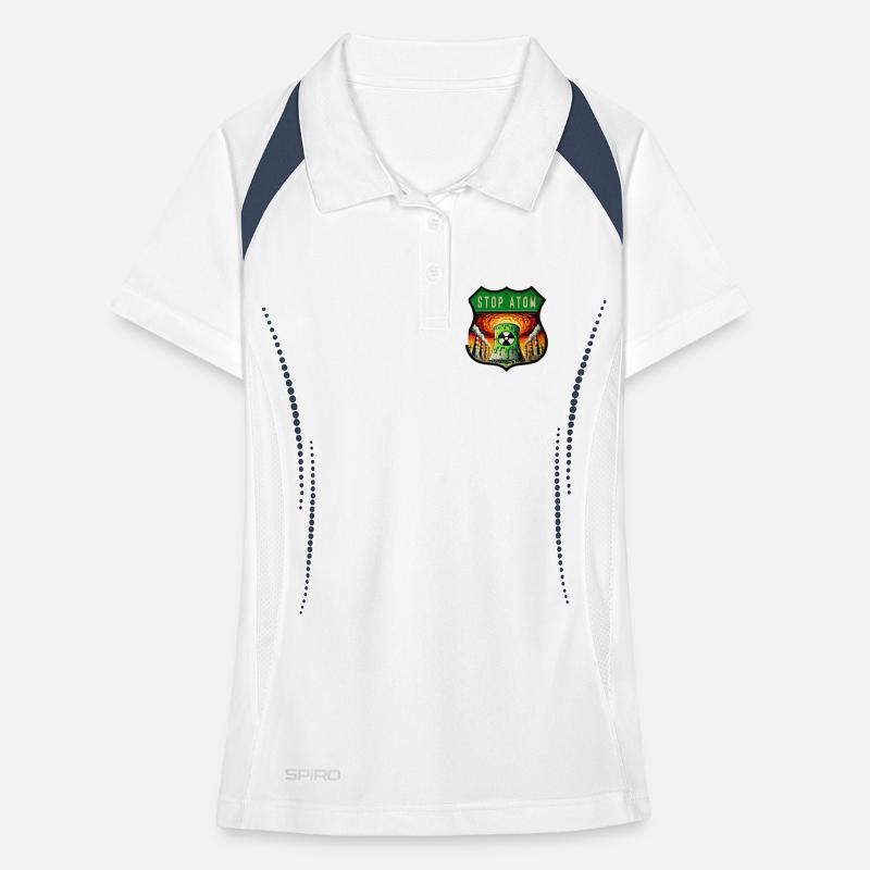 Stop Atom Crest Design Women's Polo breathable