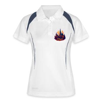 Pilsen Plzeň Stadt Tschechien Silhouette Geschenk - Frauen Polo atmungsaktiv - Weiß/Navy - Vorne