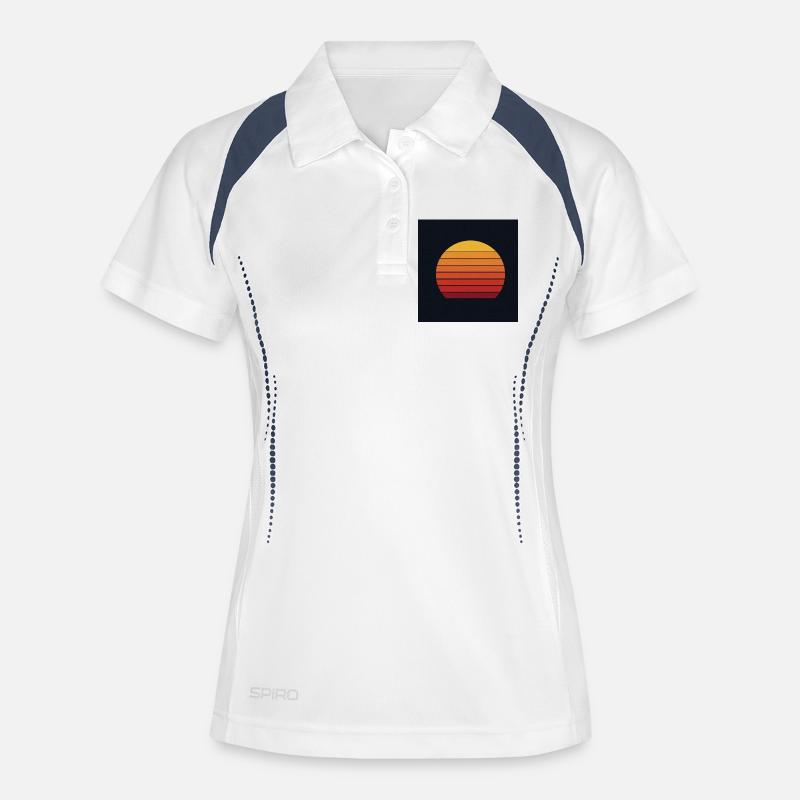 Retro sunset design - Women's Polo breathable - white/navy