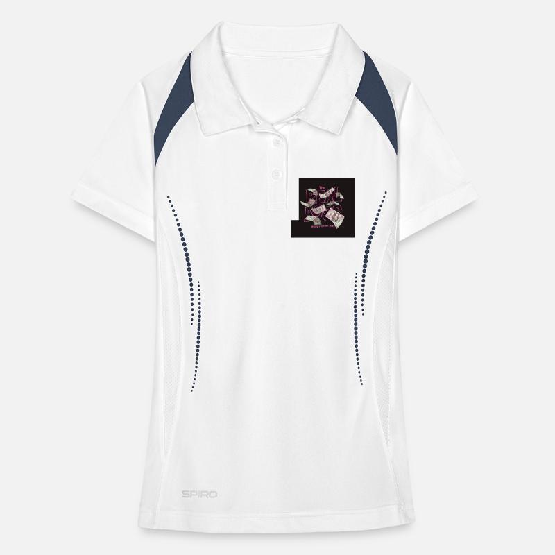 Neon Lines and Banknotes Women's Polo breathable