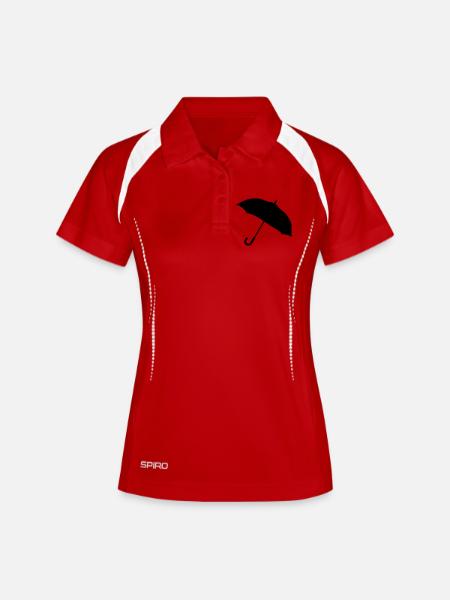 Silhouette de parapluie classique - Polo respirant Femme - blanc/marine