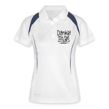 DANKE PARTNERSCHAFT FREUNDSCHAFT - Frauen Polo atmungsaktiv - Weiß/Navy - Vorne