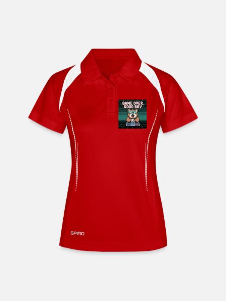 Retro Gaming Cute DJ Bear - Women's Polo breathable - white/navy