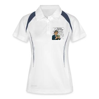 Schergen bringen Glück - Frauen Polo atmungsaktiv - Weiß/Navy - Vorne