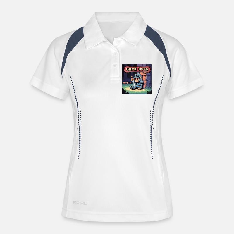 A pixel character burned by art - Women's Polo breathable - white/navy