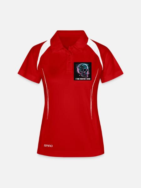Cyberpunk Skull with Digital Glitch - Women's Polo breathable - white/navy