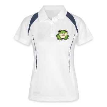 Frosch - Frauen Polo atmungsaktiv - Weiß/Navy - Vorne