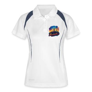 Manhattan City New York Silhouette Cadeau - Polo respirant Femme - blanc/marine - Devant