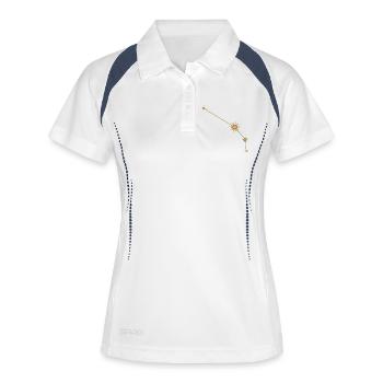 Constellation d’étoiles Bélier Signe de naissance Doré - Polo respirant Femme - blanc/marine - Devant