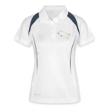 Constellation d’étoiles Gémeaux Signe de naissance Doré - Polo respirant Femme - blanc/marine - Devant