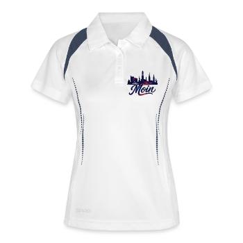 Hambourg Moin City Silhouette Cadeau Galactique - Polo respirant Femme - blanc/marine - Devant