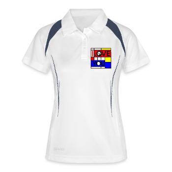 L’amour abstrait et vous Design géométrique - Polo respirant Femme - blanc/marine - Devant