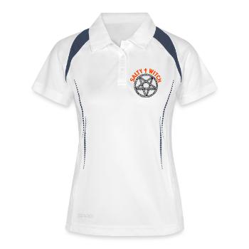Salty Witch Pentagram Chain Design Goth Girl - Women's Polo breathable - white/navy - Front