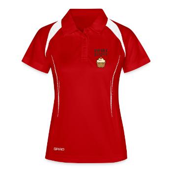 Sweet Stuff Motivational Design - Frauen Polo atmungsaktiv - Weiß/Navy - Vorne